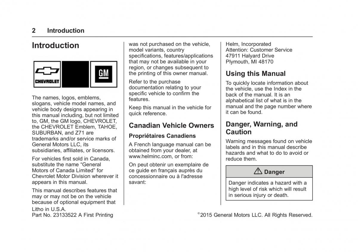 Chevrolet GMC Suburban XI 11 owners manual / page 3