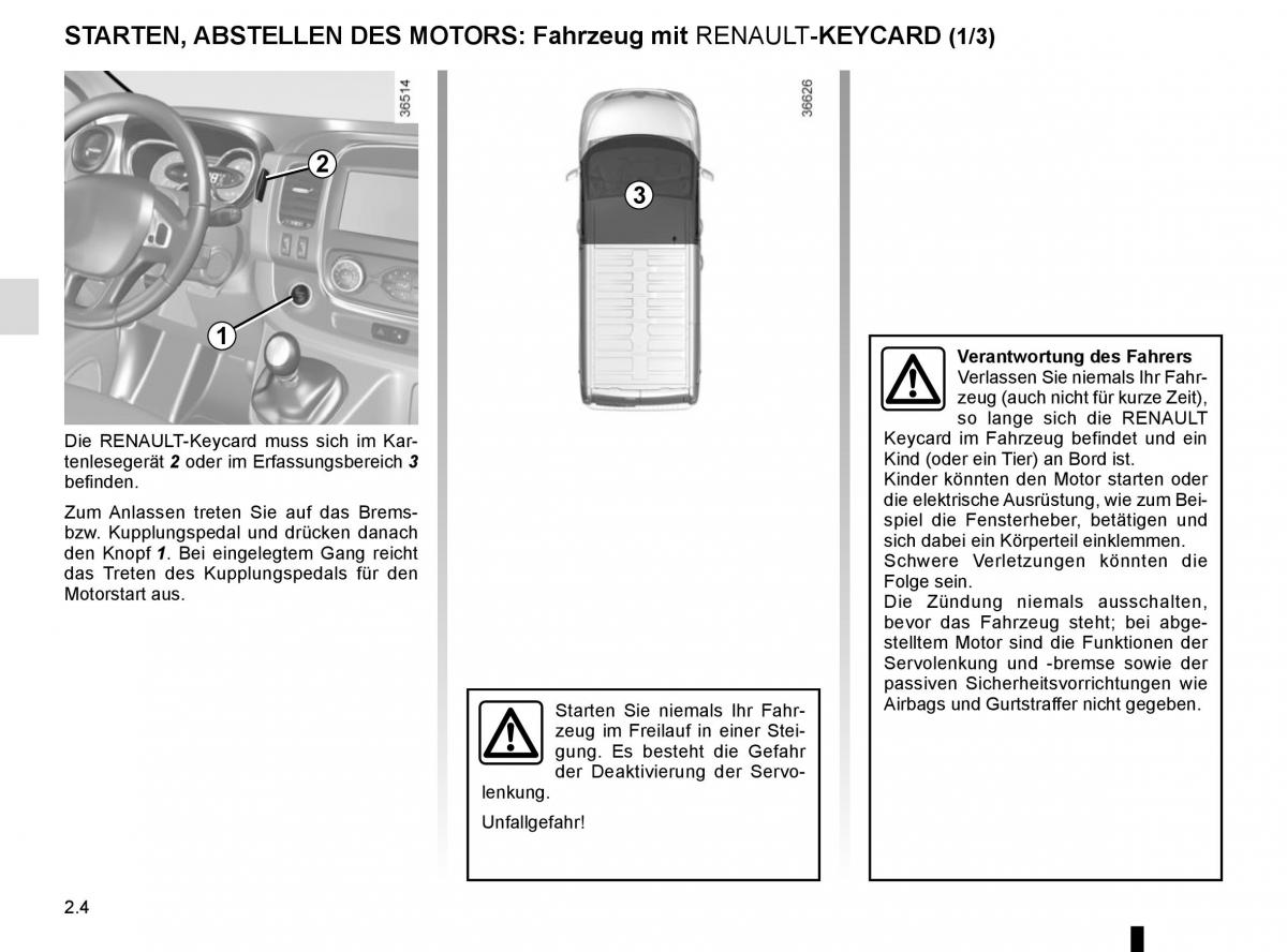 Renault Trafic III 3 Handbuch / page 124