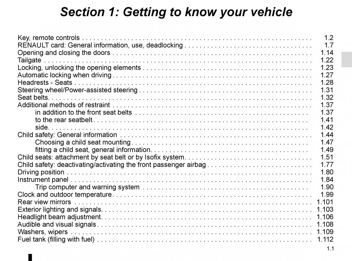 Renault Trafic III 3 owners manual / page 7