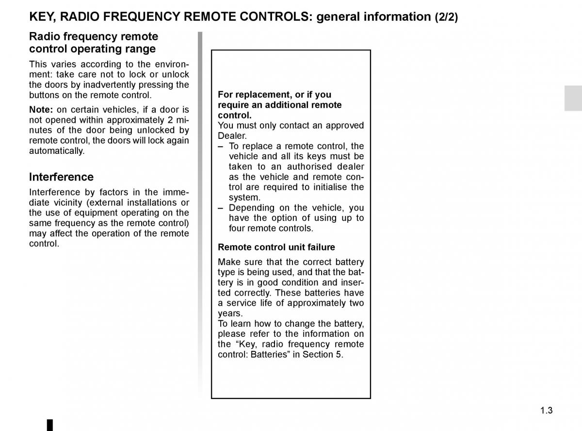 Renault Trafic III 3 owners manual / page 9