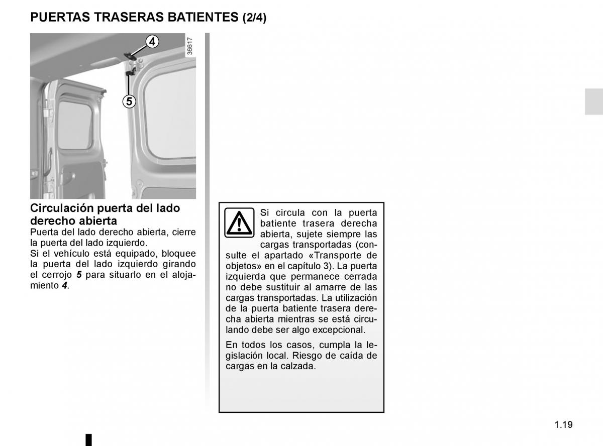 Renault Trafic III 3 manual del propietario / page 25