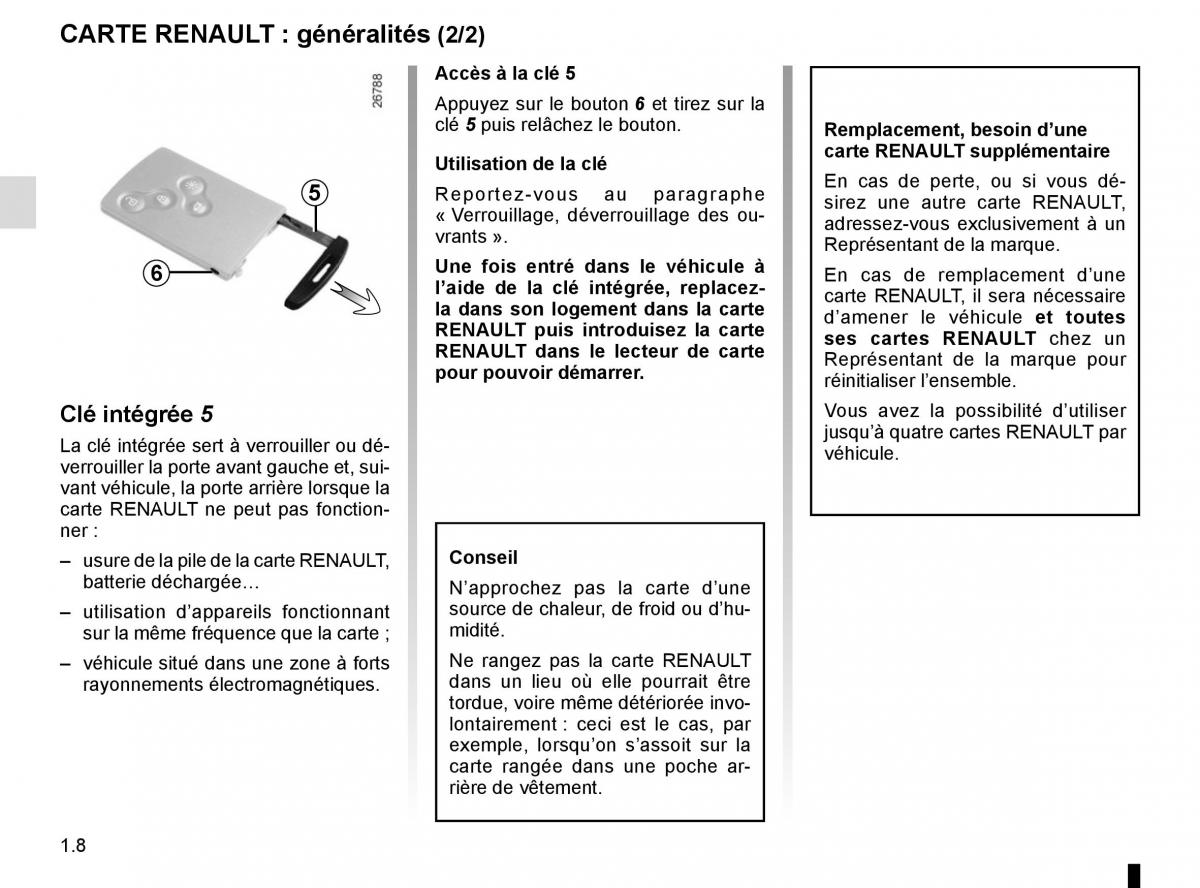 Renault Trafic III 3 manuel du proprietaire / page 14