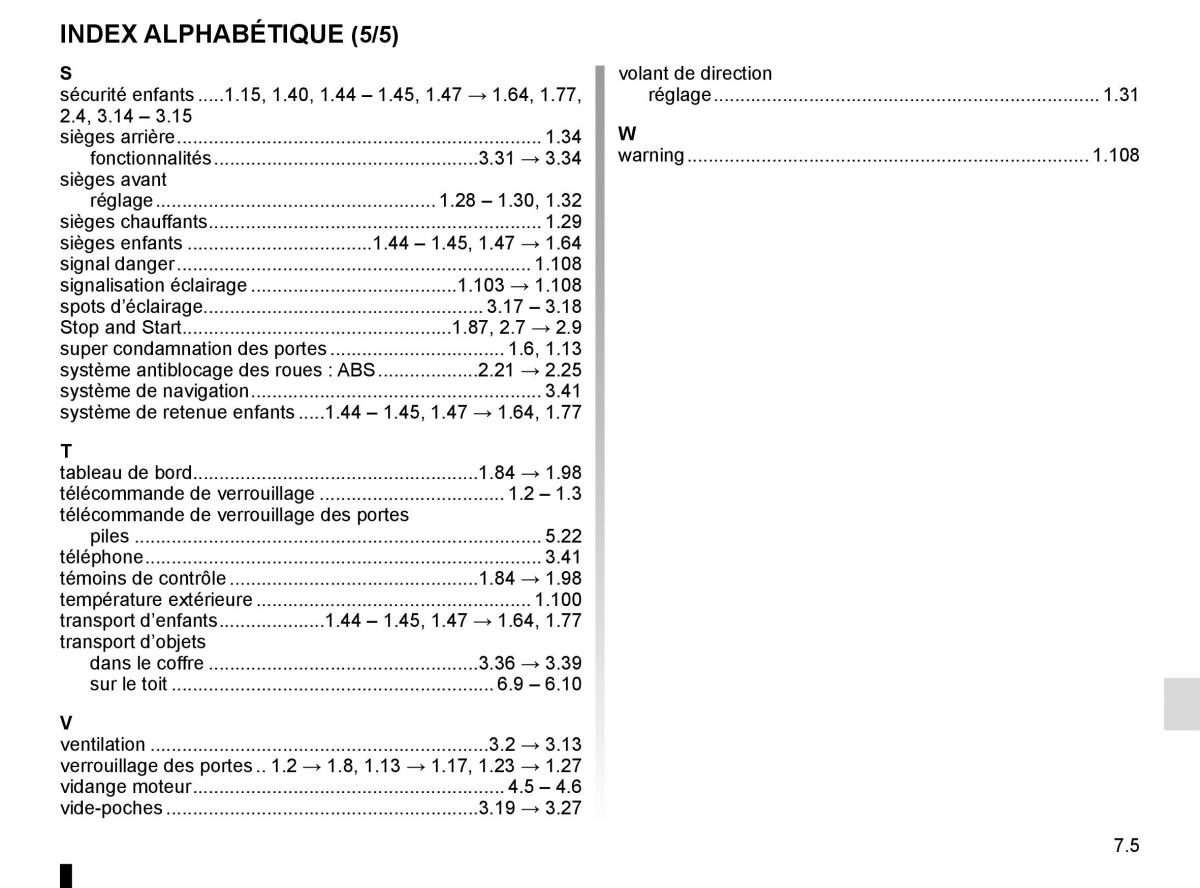 Renault Trafic III 3 manuel du proprietaire / page 289