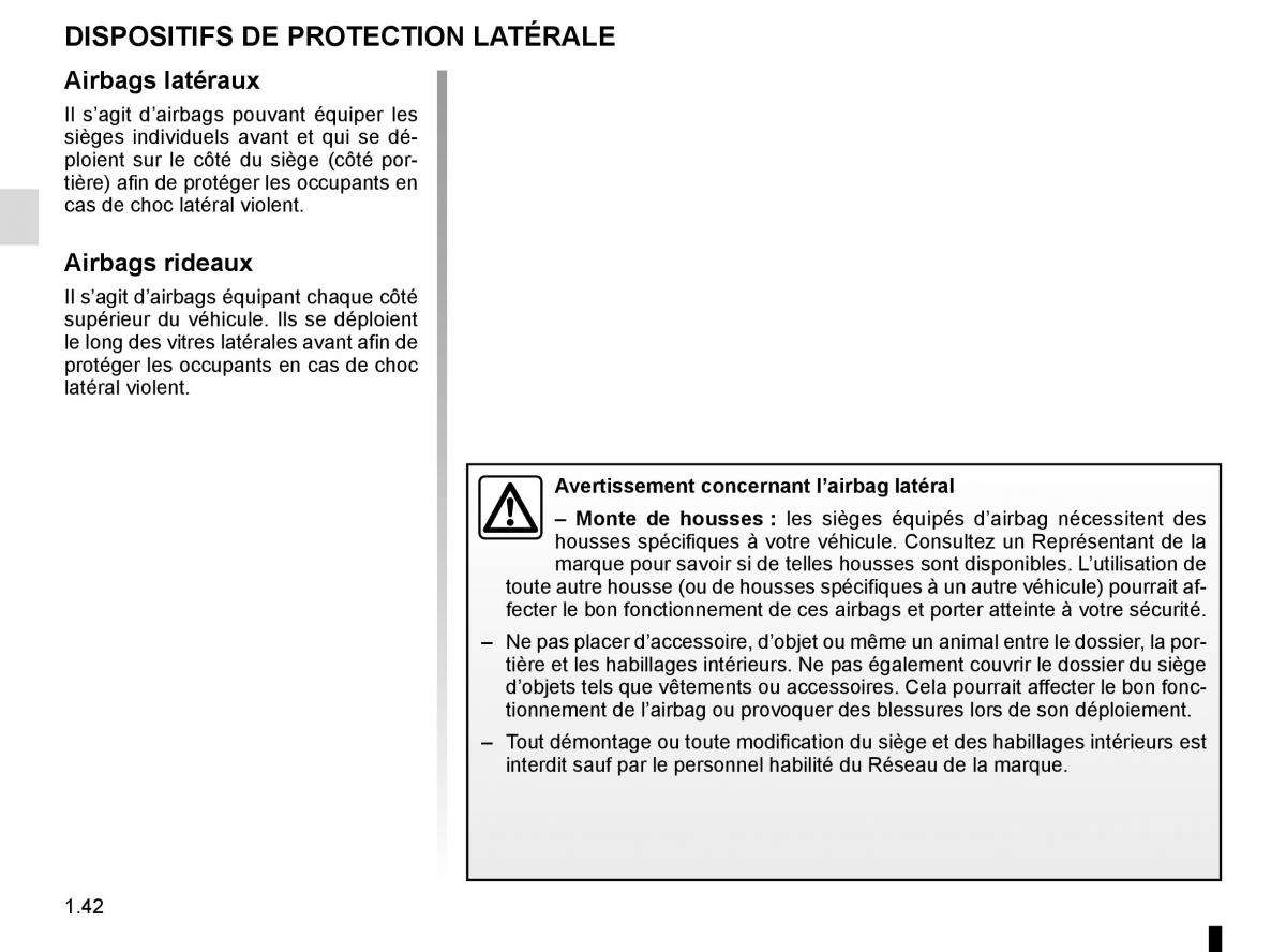 Renault Trafic III 3 manuel du proprietaire / page 48