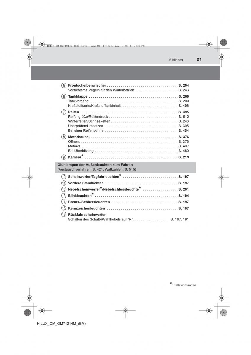 Toyota Hilux VII 7 Handbuch / page 21