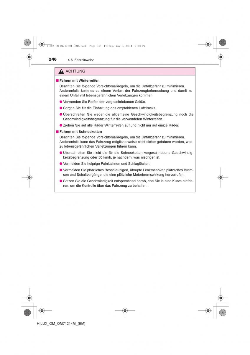 Toyota Hilux VII 7 Handbuch / page 246
