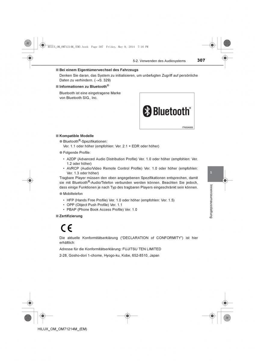 Toyota Hilux VII 7 Handbuch / page 307