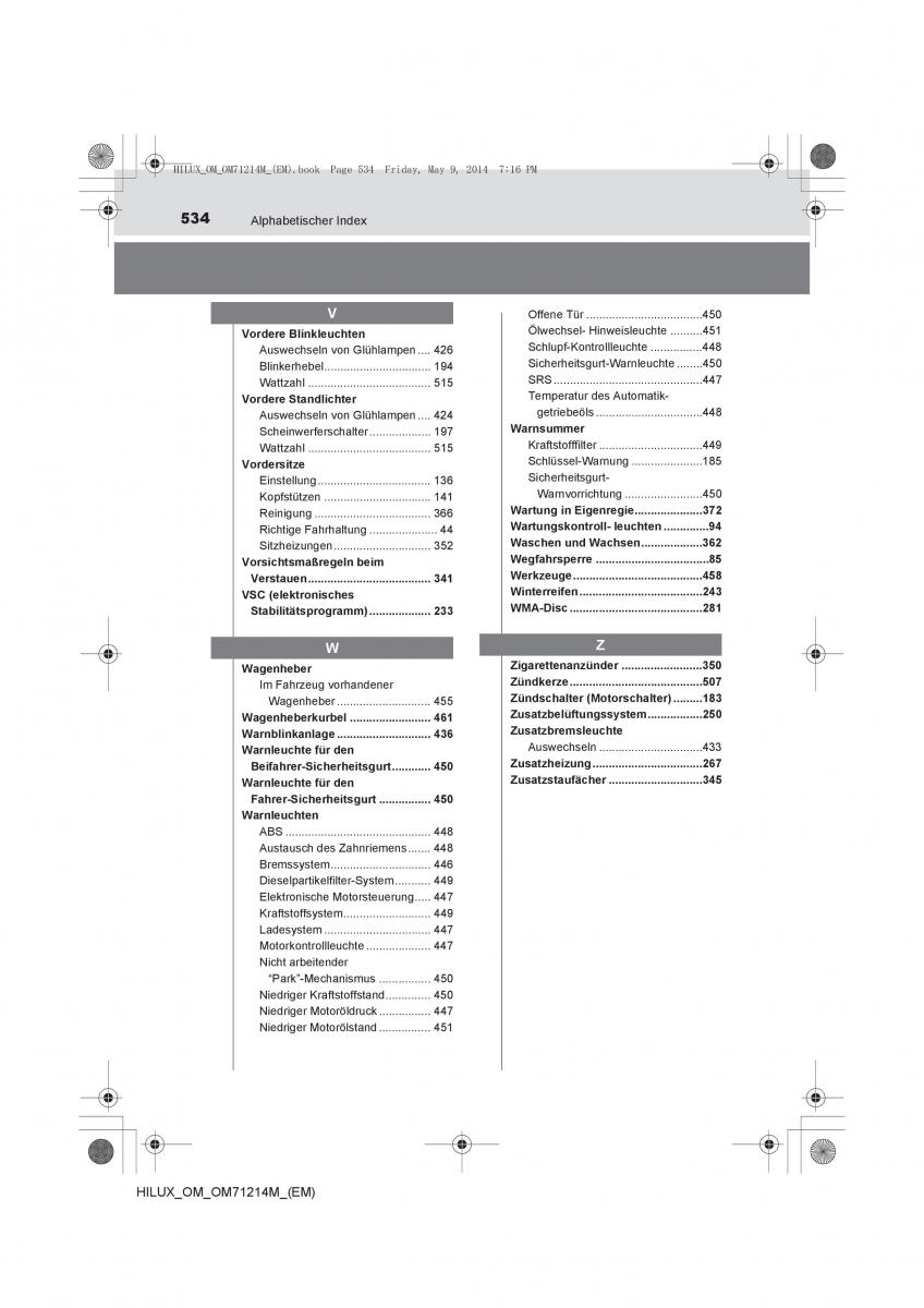 Toyota Hilux VII 7 Handbuch / page 534