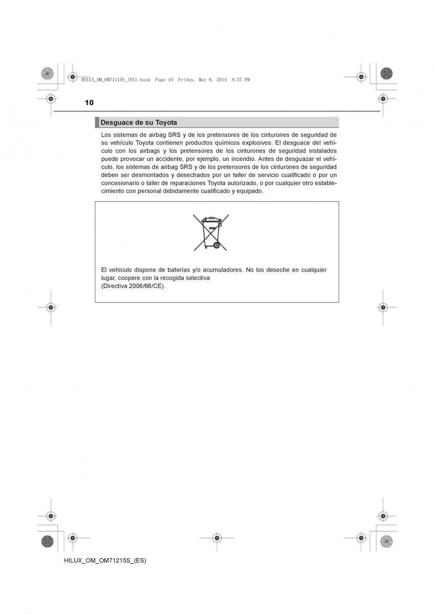 Toyota Hilux VII 7 manual del propietario / page 10