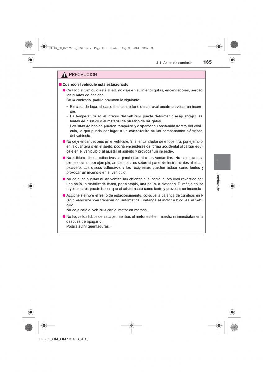 Toyota Hilux VII 7 manual del propietario / page 165