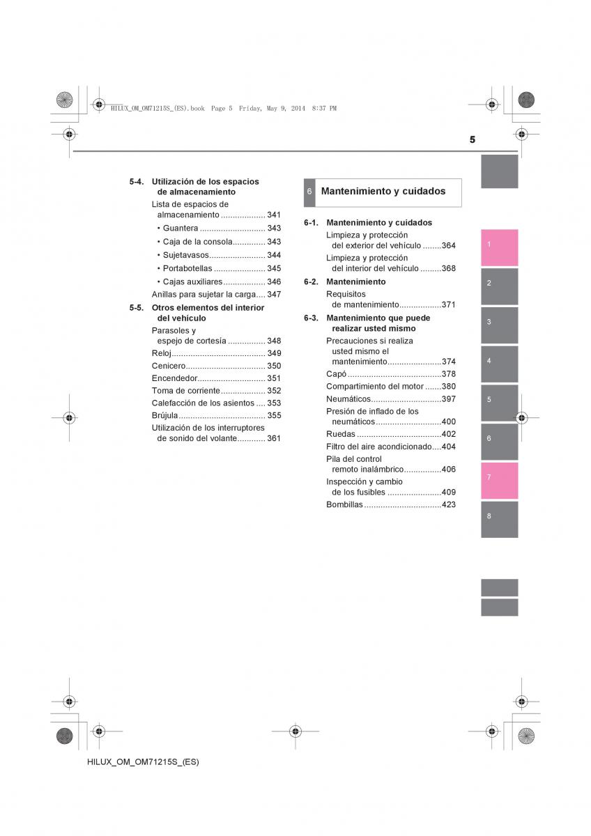 Toyota Hilux VII 7 manual del propietario / page 5