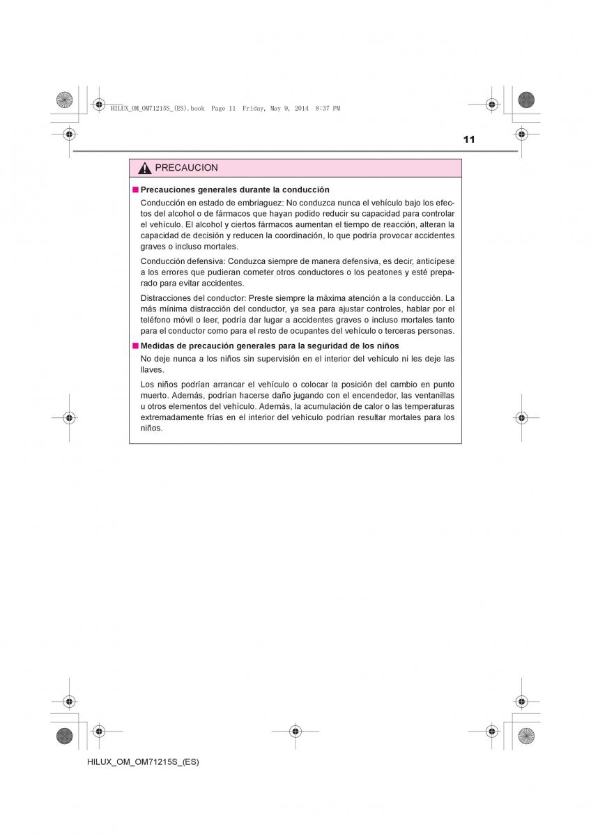 Toyota Hilux VII 7 manual del propietario / page 11