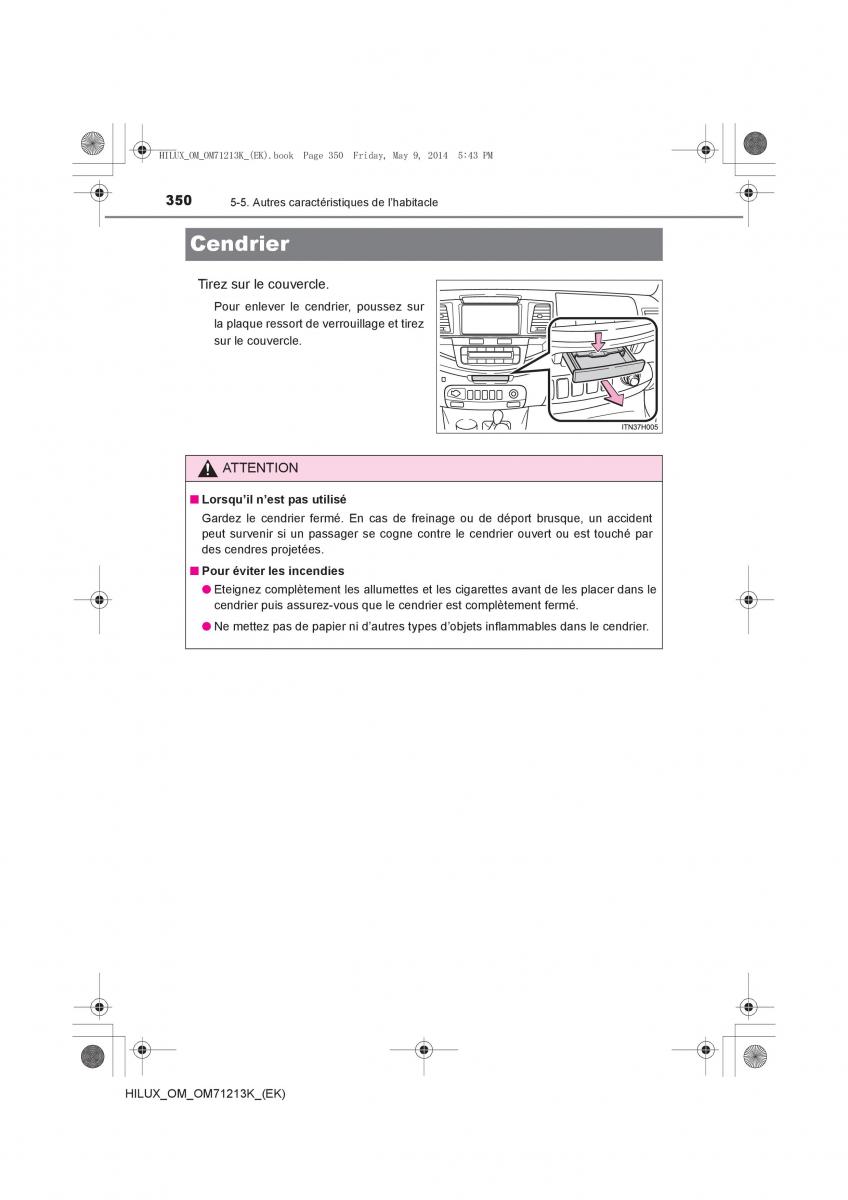 Toyota Hilux VII 7 manuel du proprietaire / page 350