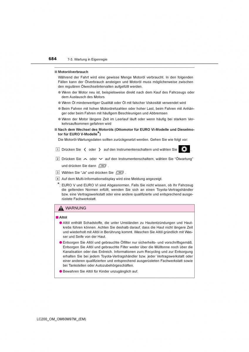 Toyota Land Cruiser J200 Handbuch / page 684