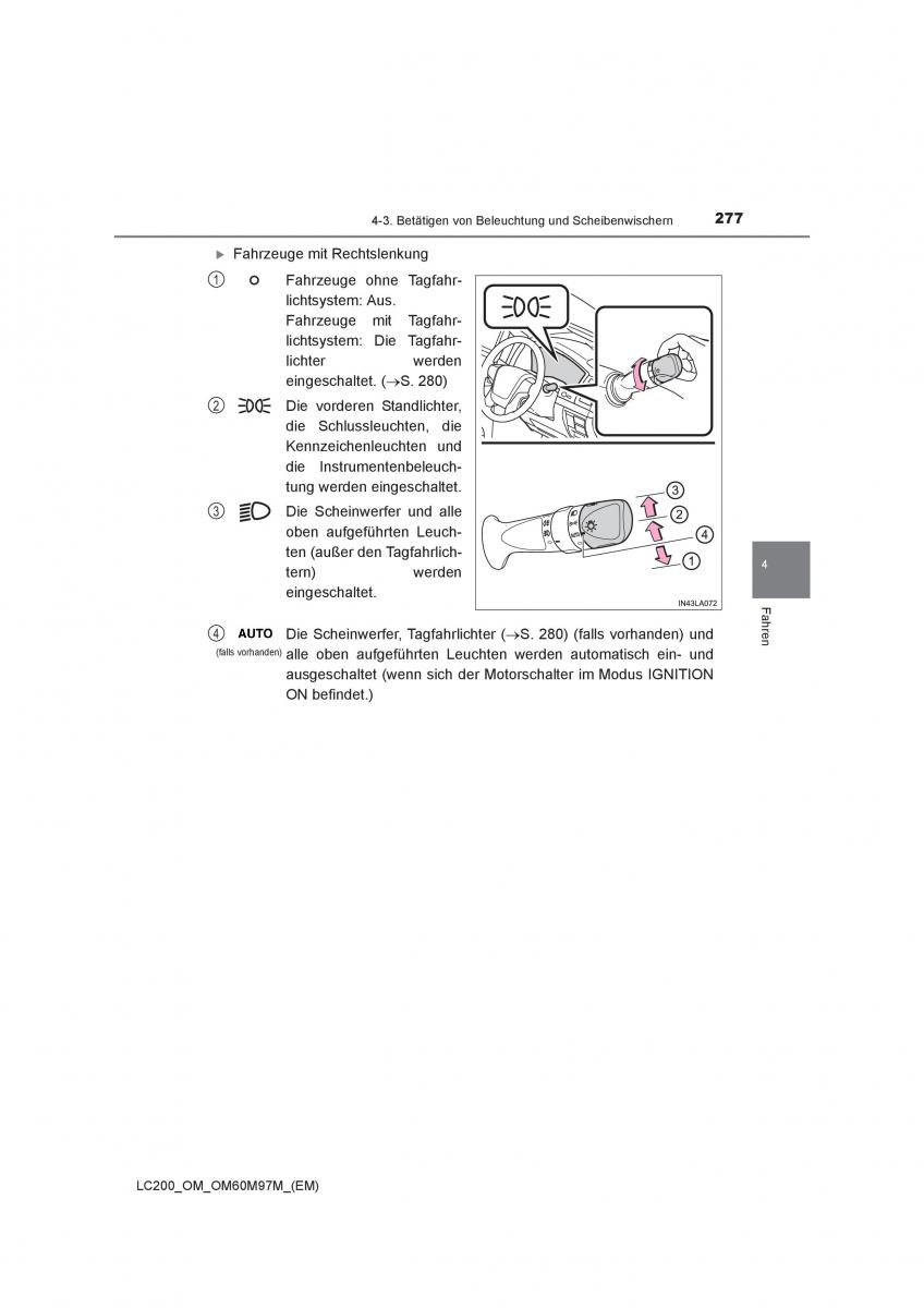 Toyota Land Cruiser J200 Handbuch / page 277