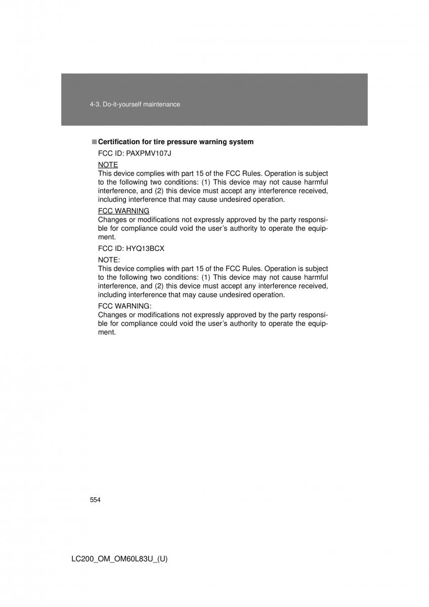 Toyota Land Cruiser J200 owners manual / page 554