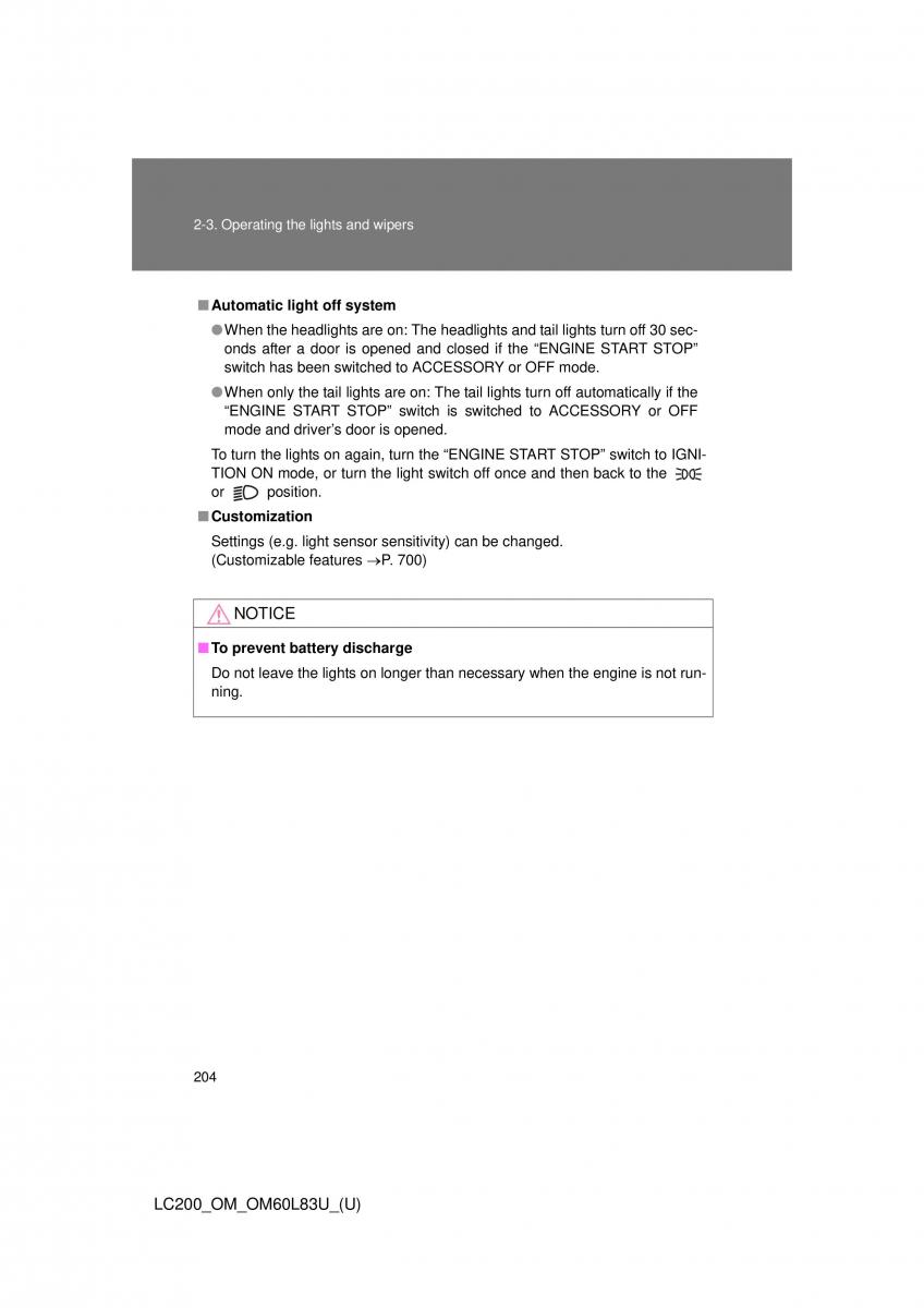 Toyota Land Cruiser J200 owners manual / page 204