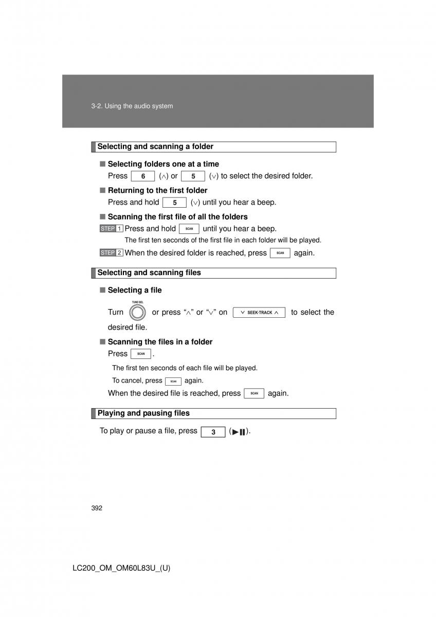 Toyota Land Cruiser J200 owners manual / page 392
