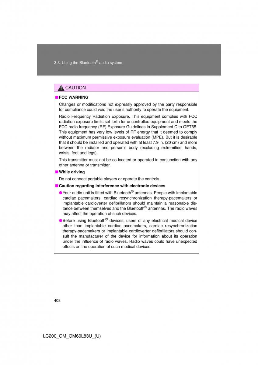 Toyota Land Cruiser J200 owners manual / page 408