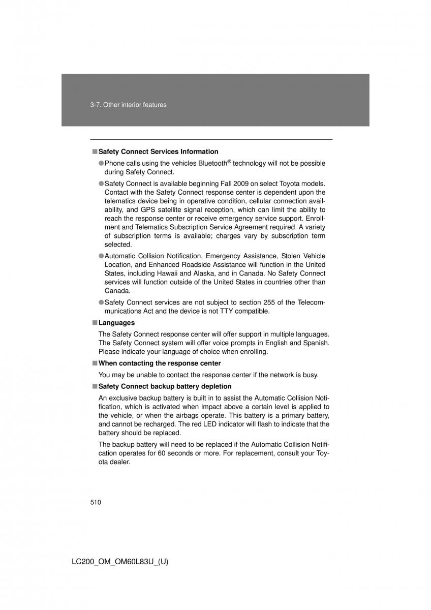 Toyota Land Cruiser J200 owners manual / page 510