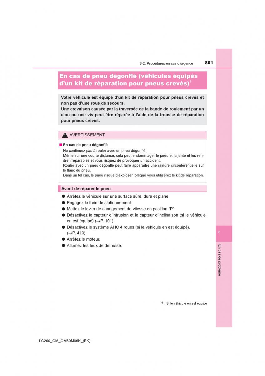 Toyota Land Cruiser J200 manuel du proprietaire / page 801