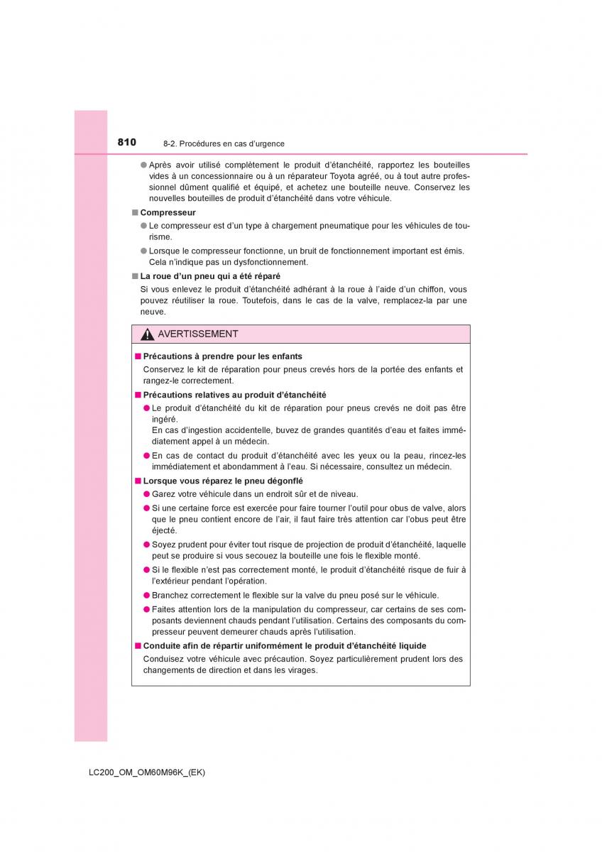 Toyota Land Cruiser J200 manuel du proprietaire / page 810