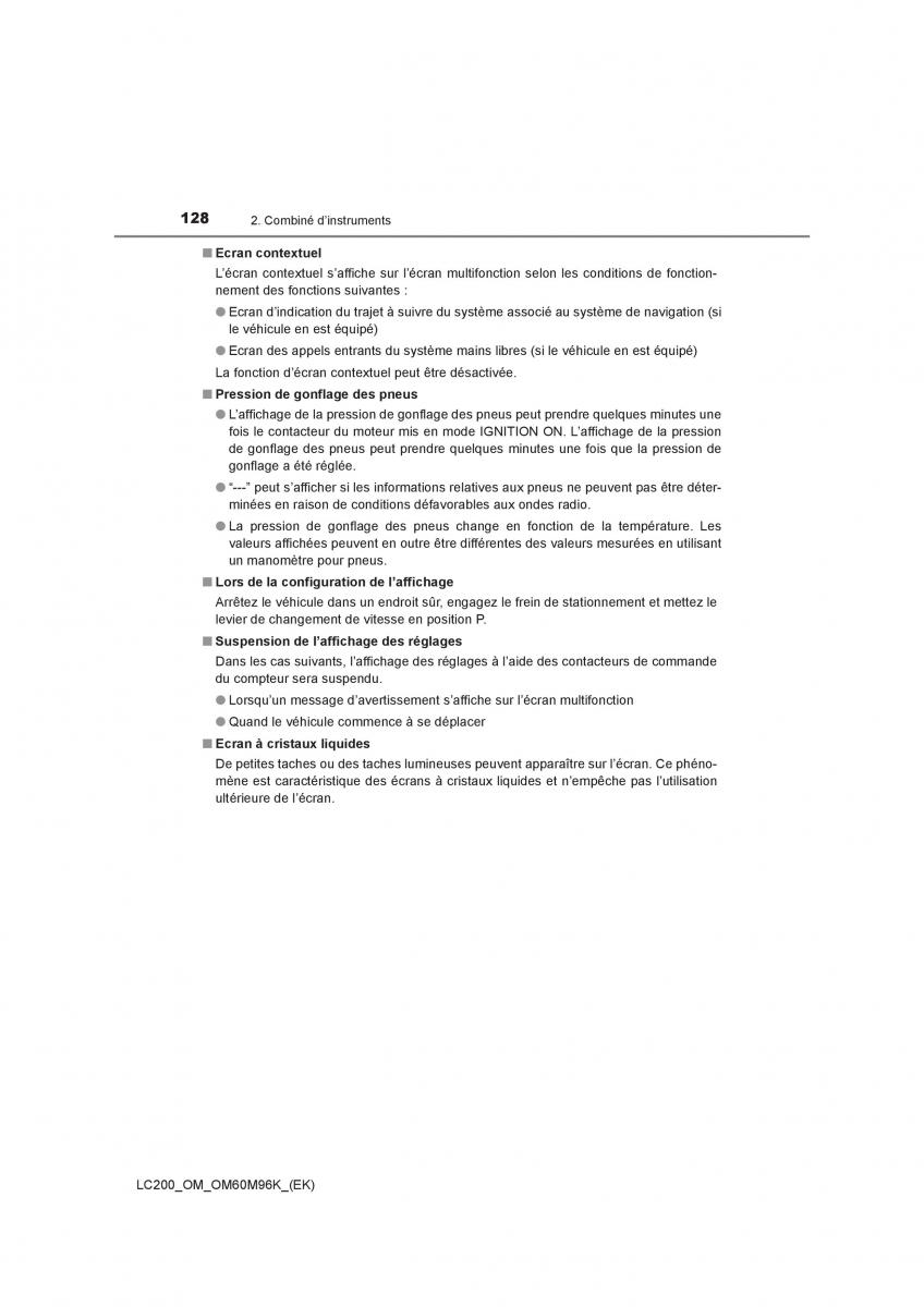 Toyota Land Cruiser J200 manuel du proprietaire / page 128