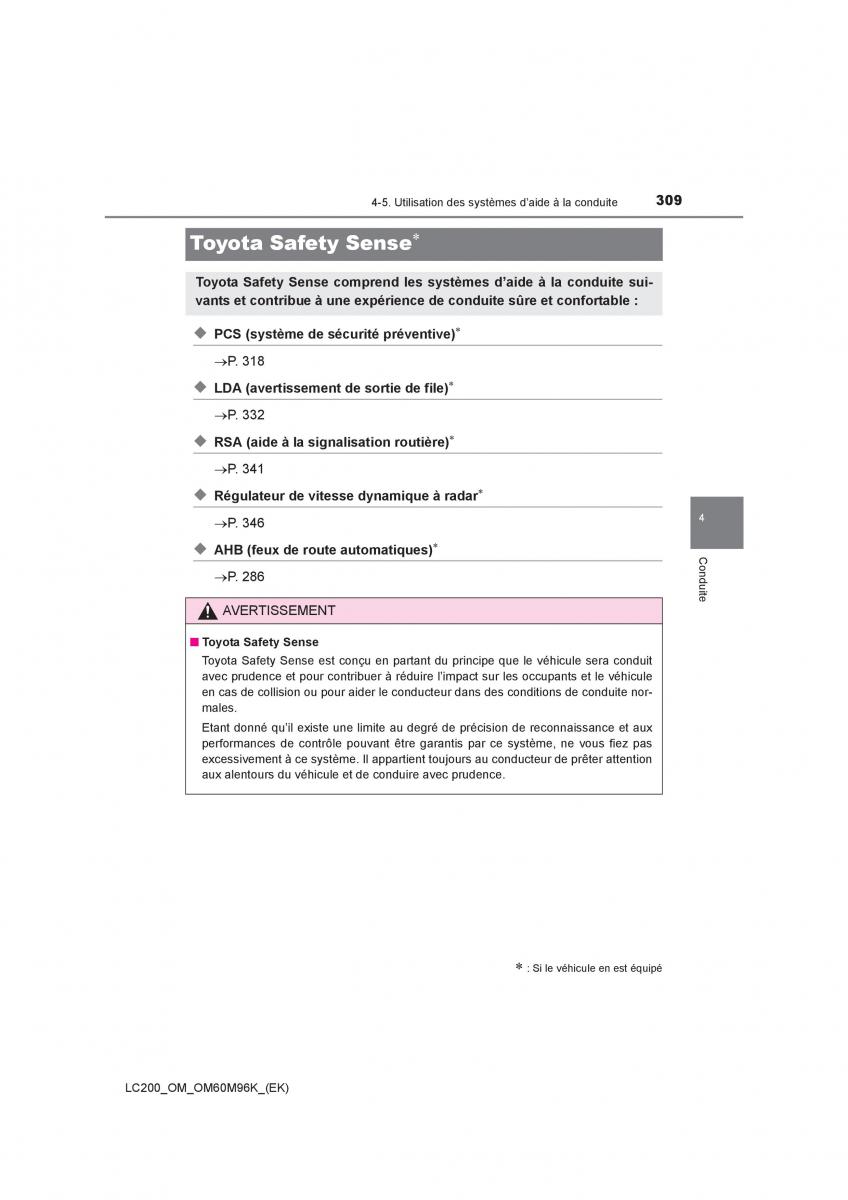 Toyota Land Cruiser J200 manuel du proprietaire / page 309