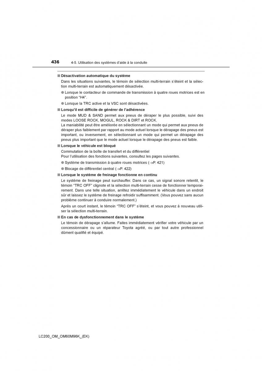 Toyota Land Cruiser J200 manuel du proprietaire / page 436
