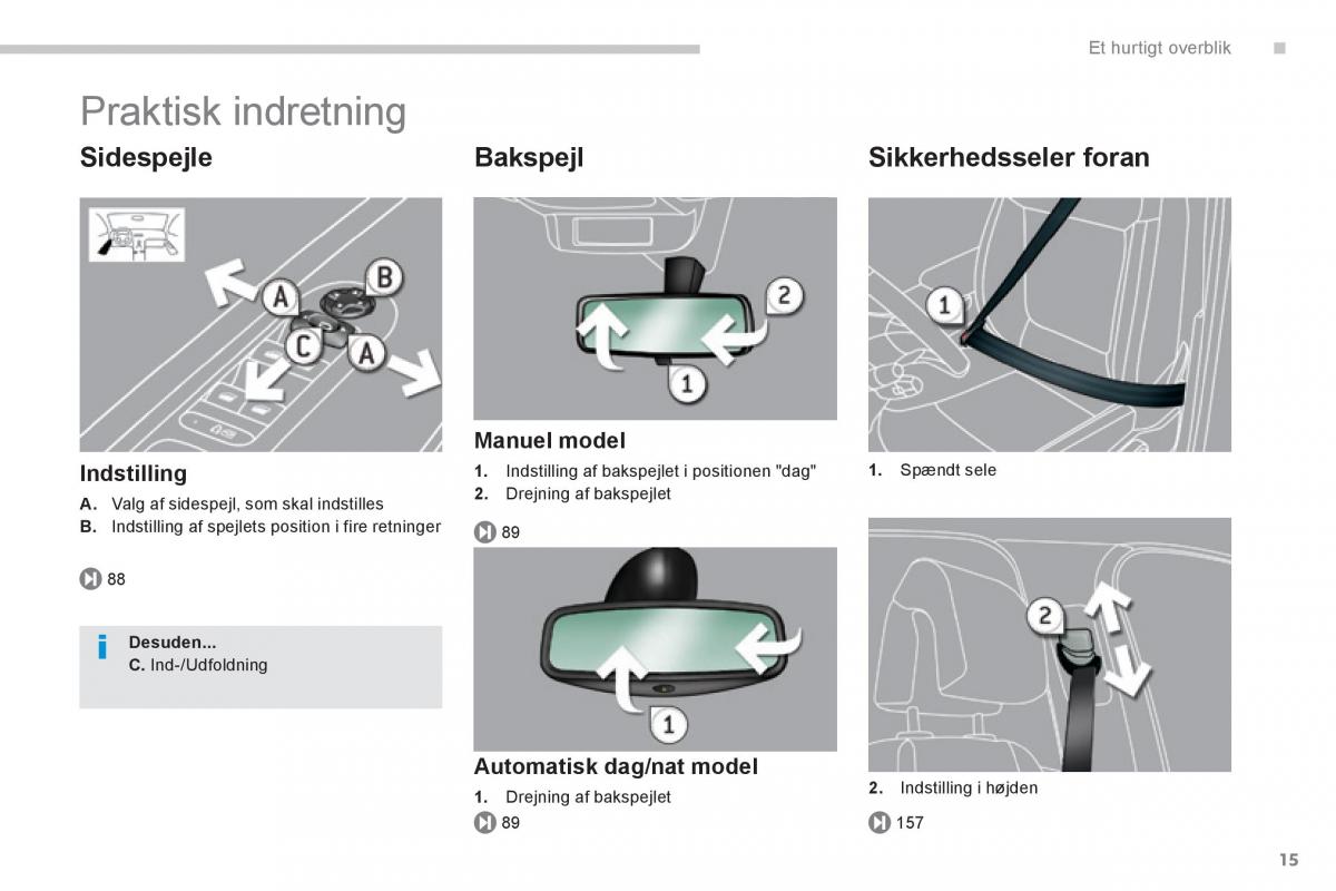Peugeot 3008 Hybrid Bilens instruktionsbog / page 17