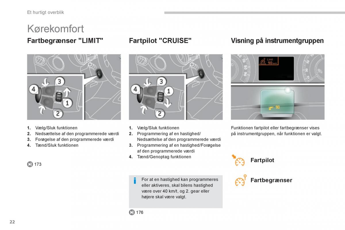 Peugeot 3008 Hybrid Bilens instruktionsbog / page 24