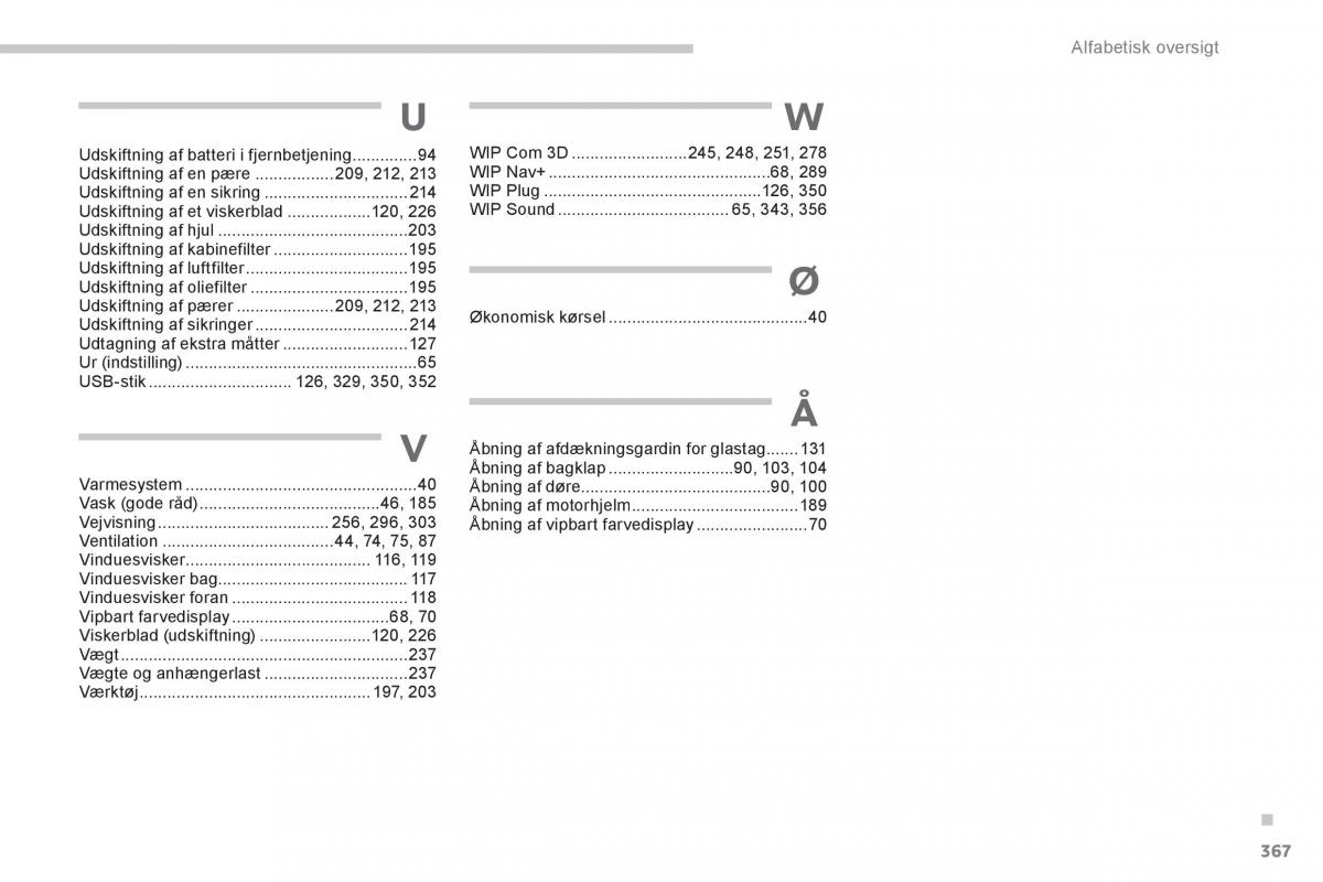 Peugeot 3008 Hybrid Bilens instruktionsbog / page 369