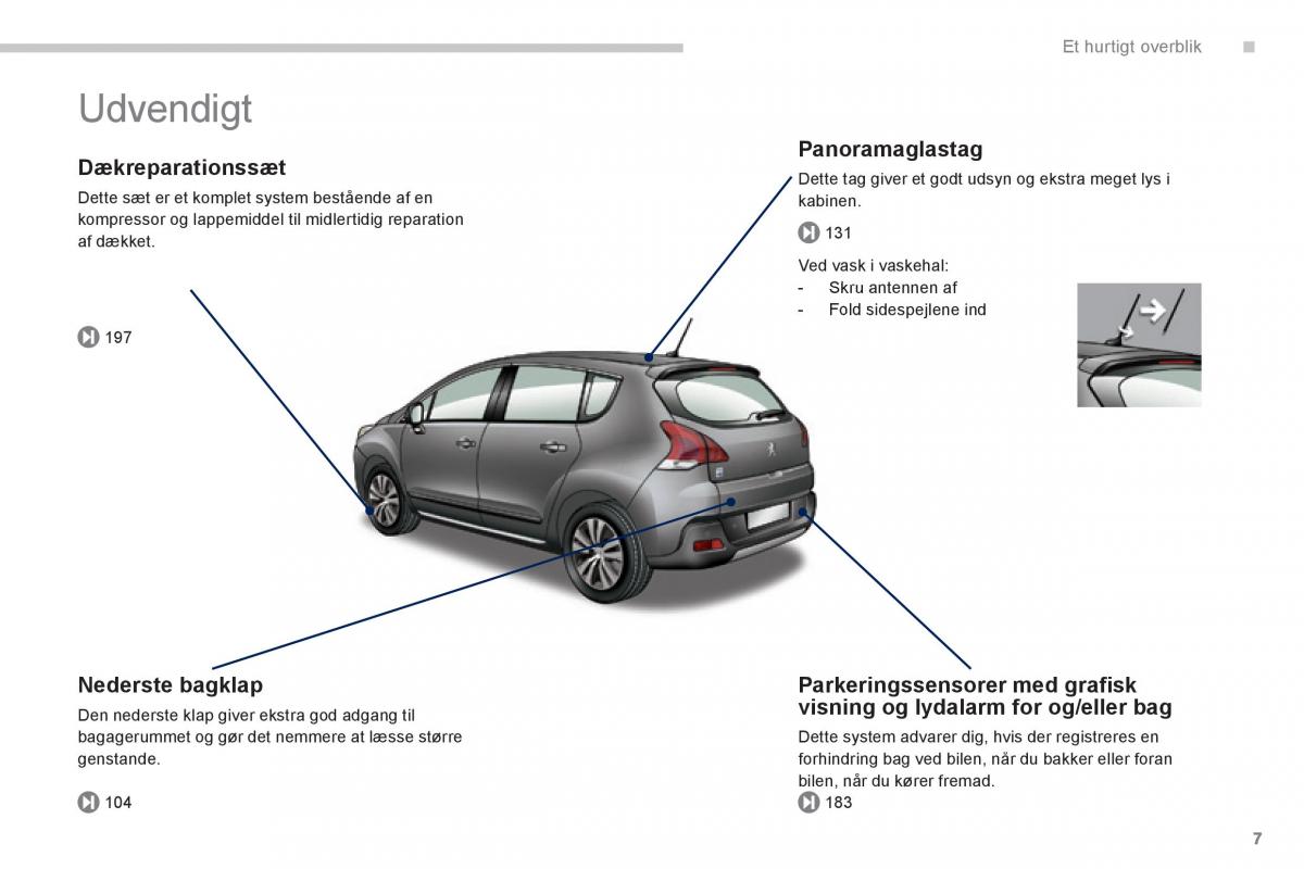 Peugeot 3008 Hybrid Bilens instruktionsbog / page 9