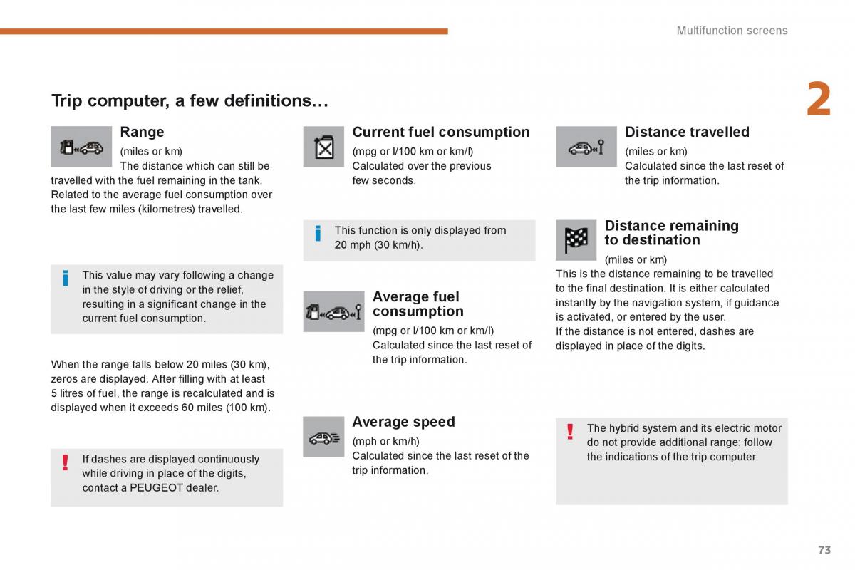 manual  Peugeot 3008 Hybrid owners manual / page 75
