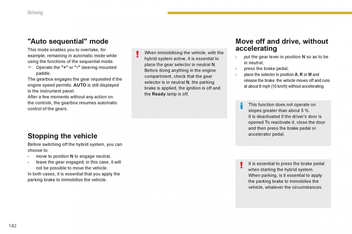manual  Peugeot 3008 Hybrid owners manual / page 184