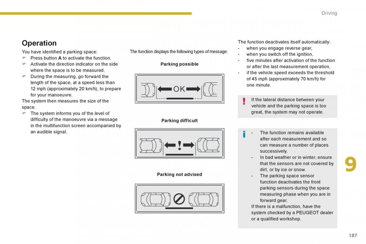 manual  Peugeot 3008 Hybrid owners manual / page 189