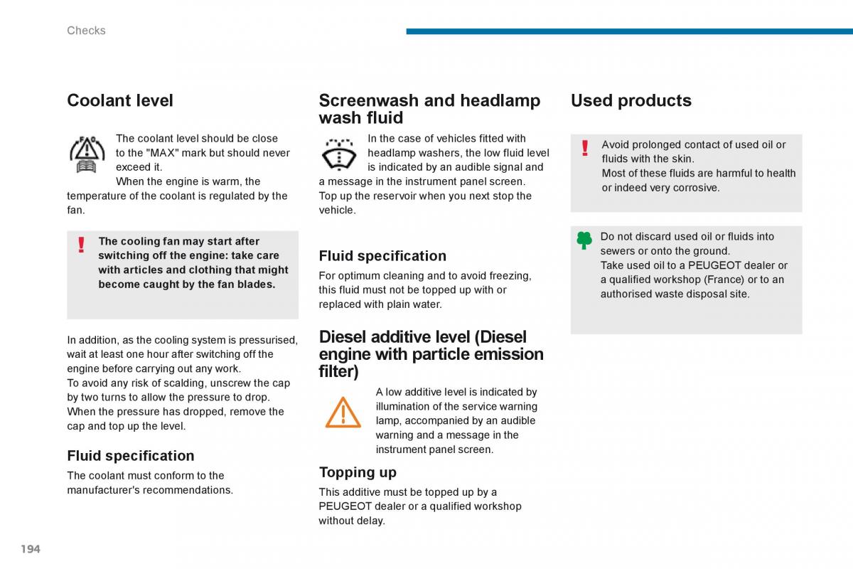 manual  Peugeot 3008 Hybrid owners manual / page 196