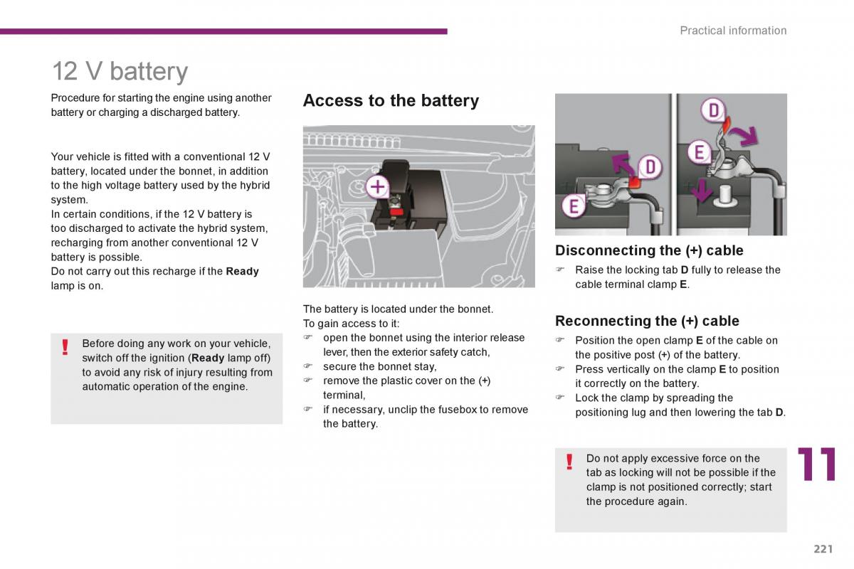 manual  Peugeot 3008 Hybrid owners manual / page 223