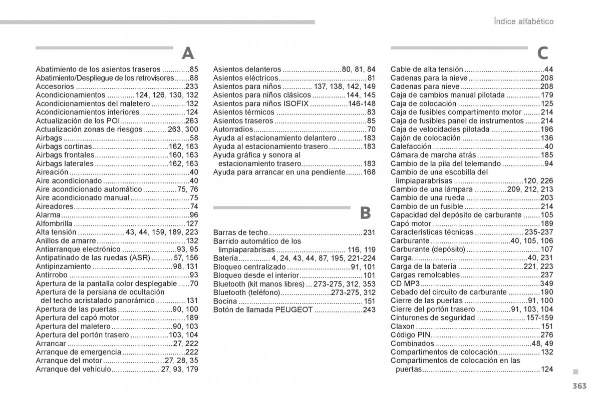 Peugeot 3008 Hybrid manual del propietario / page 365