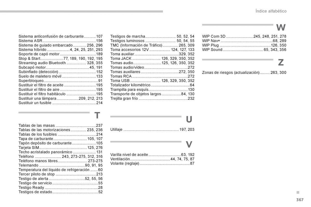 Peugeot 3008 Hybrid manual del propietario / page 369