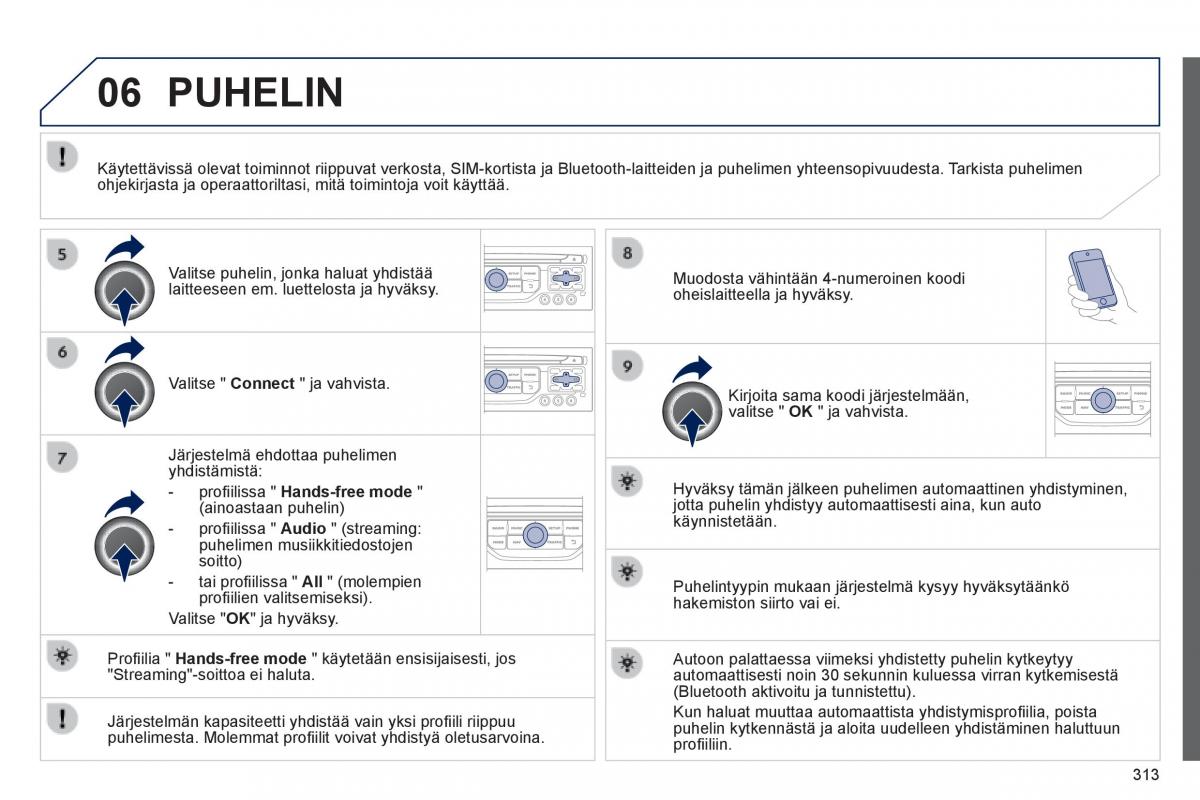 Peugeot 3008 Hybrid omistajan kasikirja / page 315