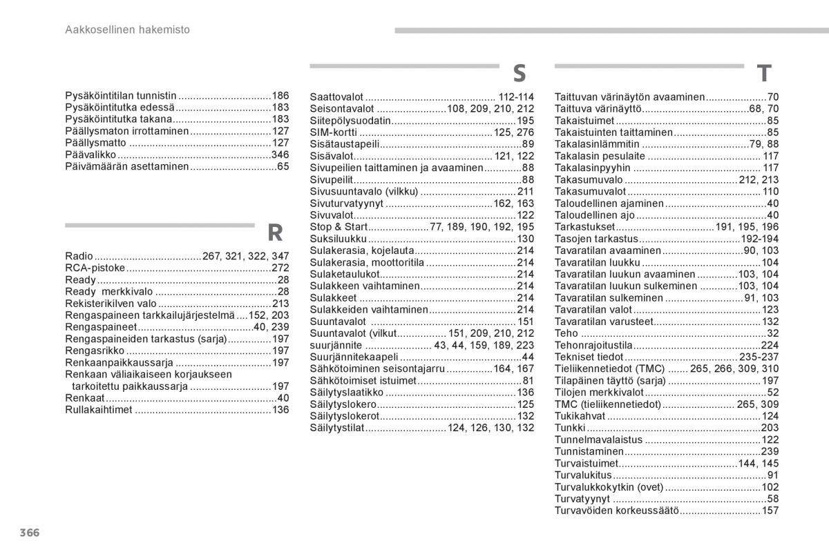 Peugeot 3008 Hybrid omistajan kasikirja / page 368