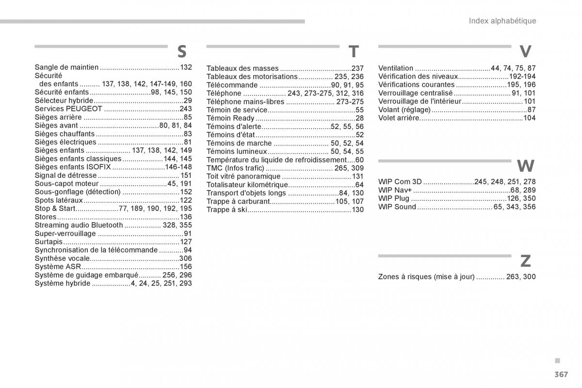 Peugeot 3008 Hybrid manuel du proprietaire / page 369