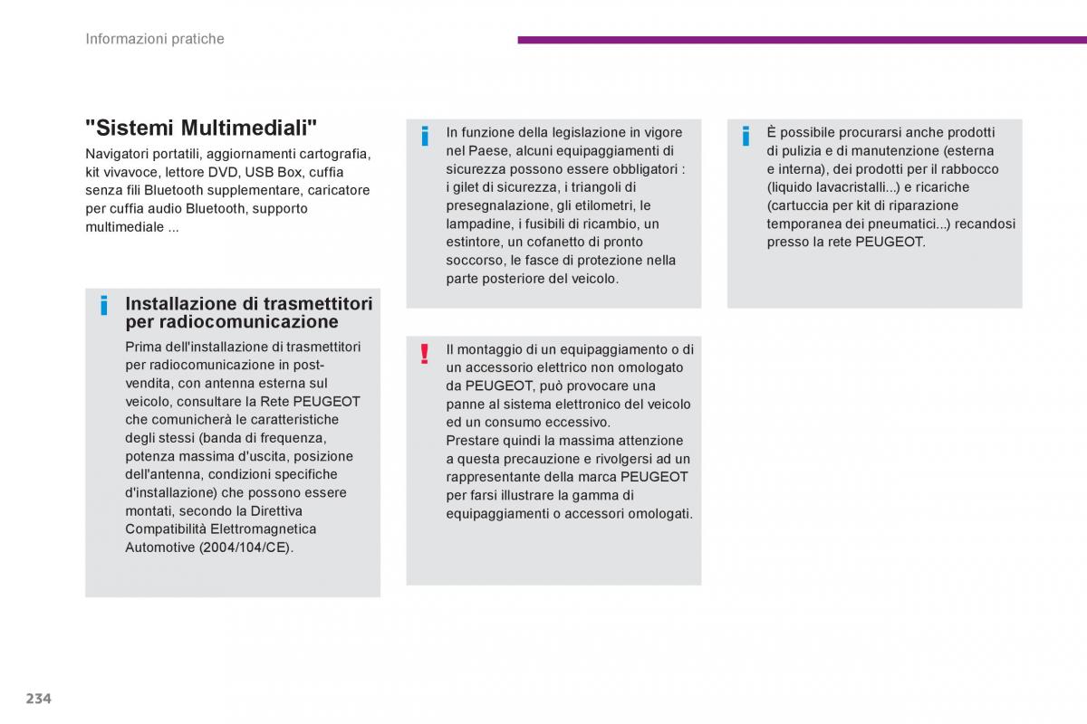 Peugeot 3008 Hybrid manuale del proprietario / page 236