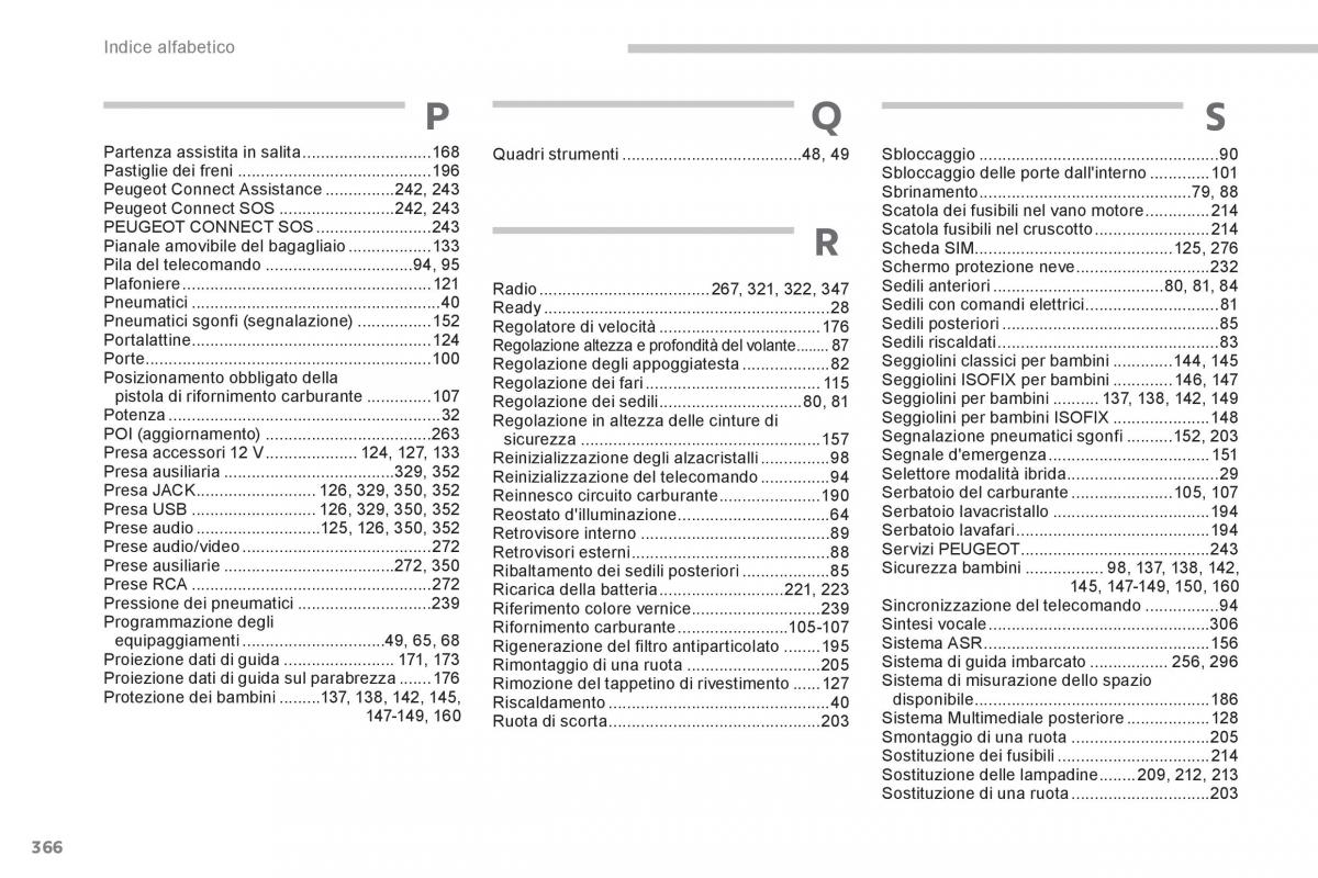 Peugeot 3008 Hybrid manuale del proprietario / page 368