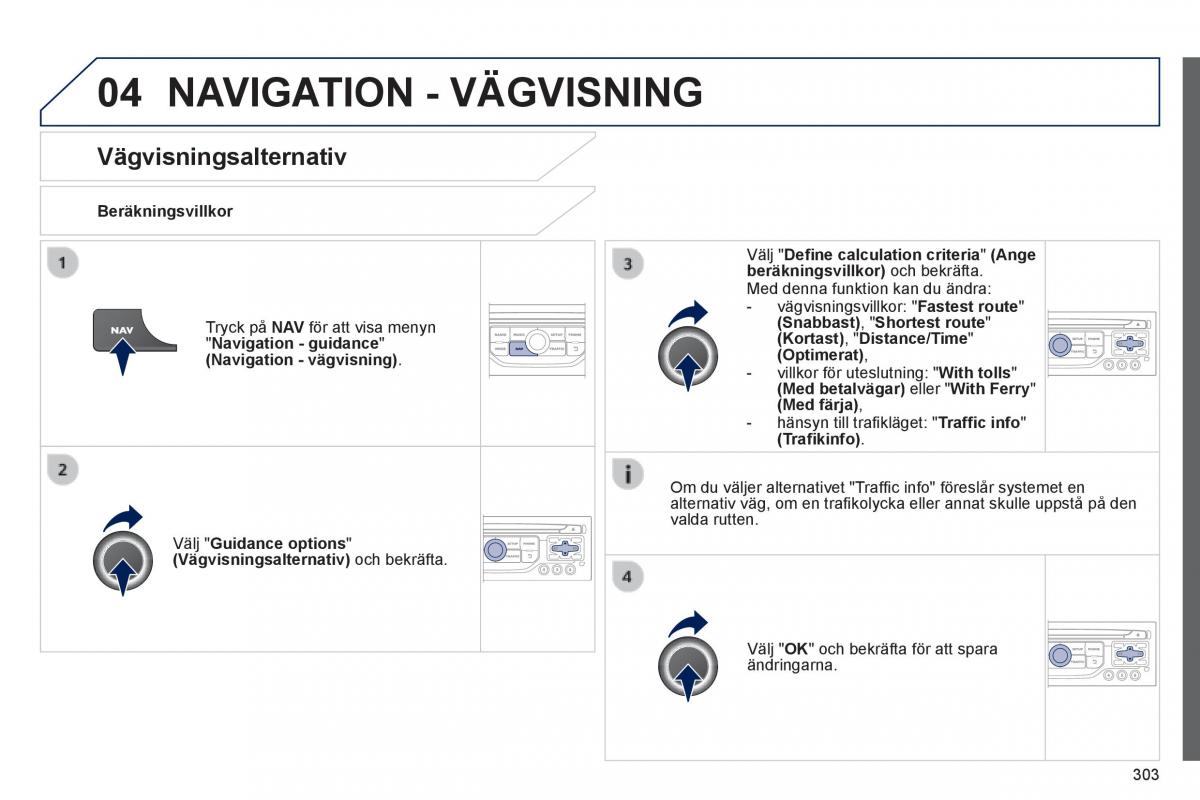 Peugeot 3008 Hybrid instruktionsbok / page 305