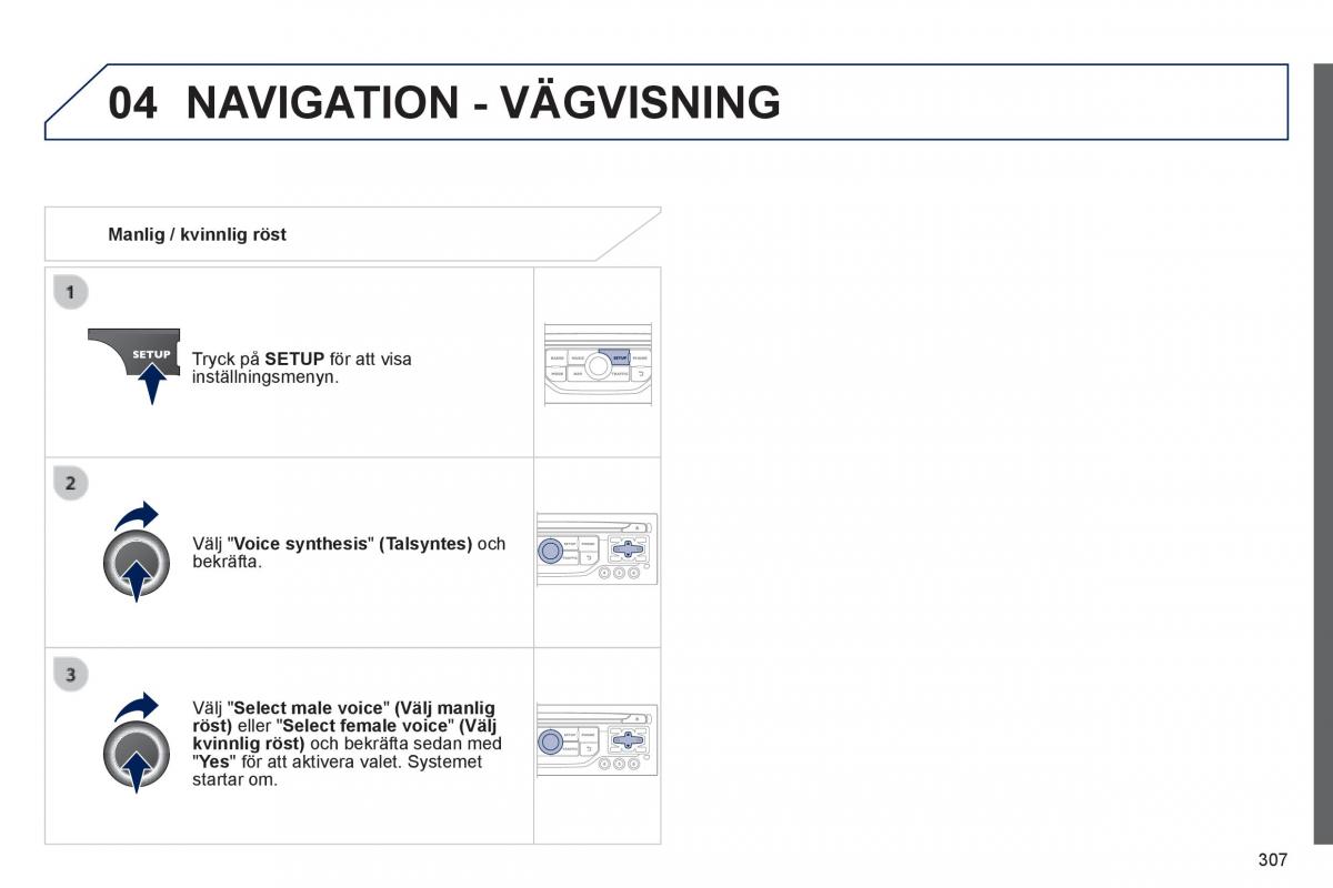 Peugeot 3008 Hybrid instruktionsbok / page 309