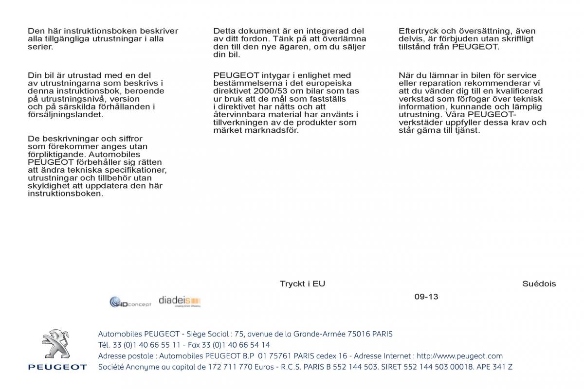 Peugeot 3008 Hybrid instruktionsbok / page 377