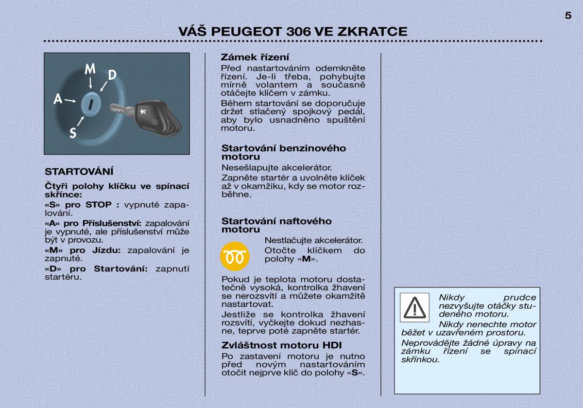 Peugeot 306 Break PH3 navod k obsludze / page 4