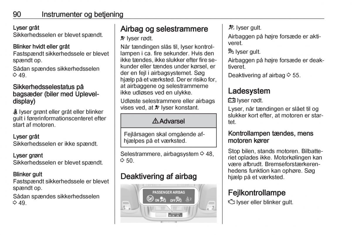 Opel Astra K V 5 Bilens instruktionsbog / page 92